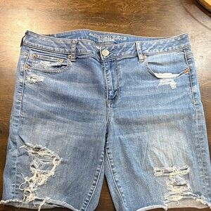 American Eagle Distressed Denim Bermuda shorts.